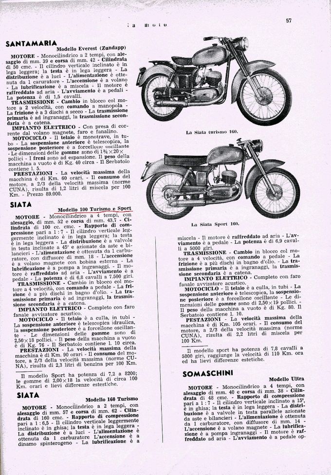 Redazionale rivista Motociclismo anno 1955